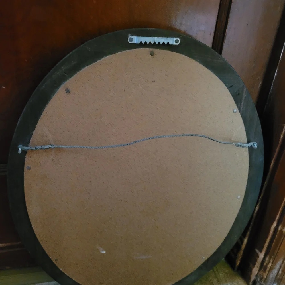 Round Wood Wall Mirror